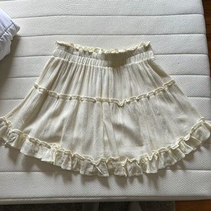 Off-white ruffle mini skirt / Cottagecore, girly, y2k